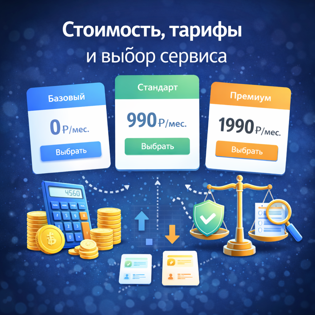 Стоимость, тарифы и выбор сервиса